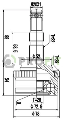 Joint Kit, drive shaft (2710-1400)
