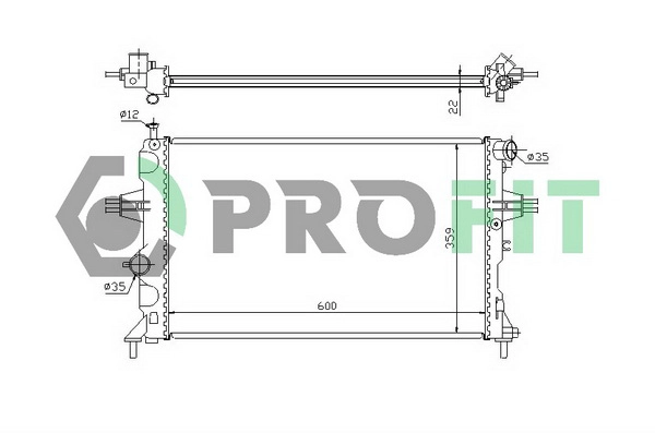 Radiator, engine cooling (PR 5053A1)