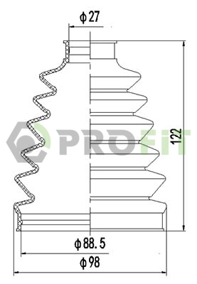 Bellow Kit, drive shaft (2710-0056 XLB)