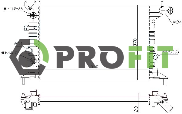 Radiator, engine cooling (1740-0369)
