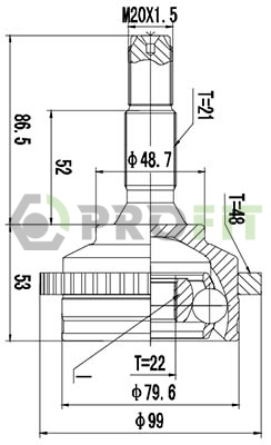 Joint Kit, drive shaft (2710-1382)