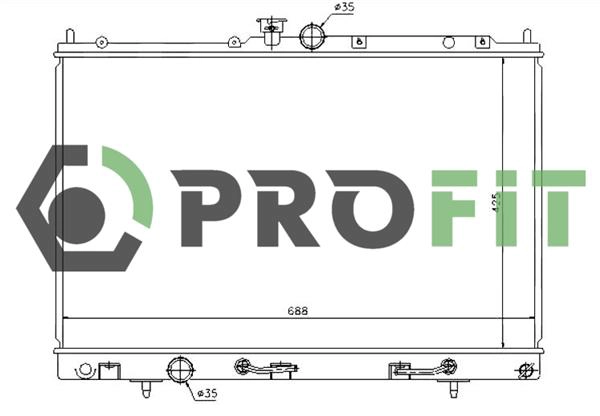 Radiator, engine cooling (1740-0281)