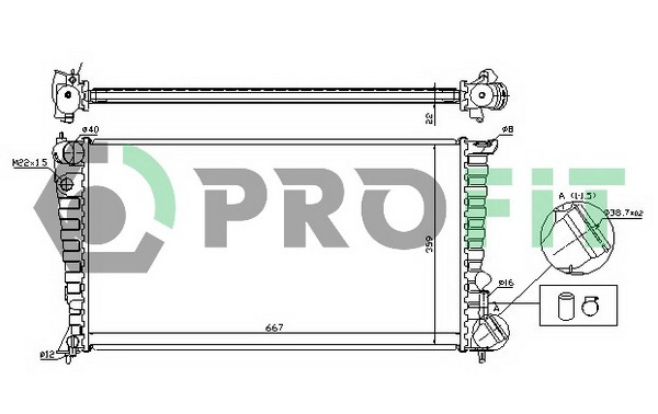 Radiator, engine cooling (PR 5560A1)