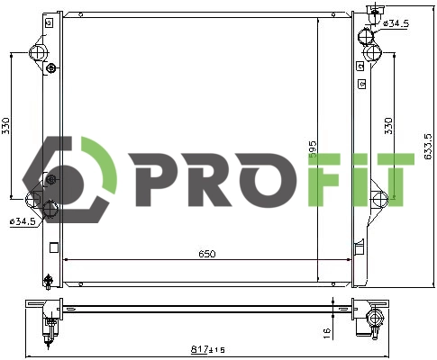 Radiator, engine cooling (1740-0413)