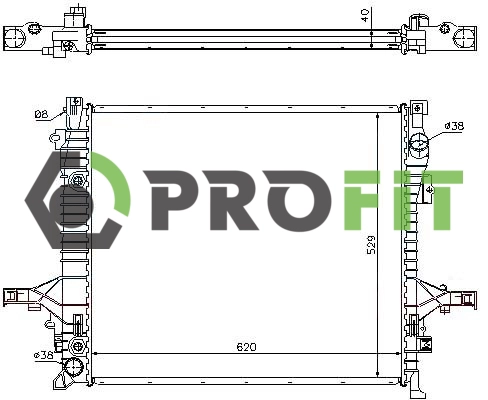 Radiator, engine cooling (1740-0703)
