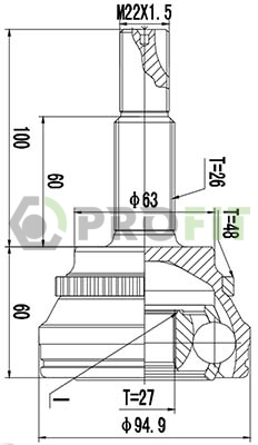 Joint Kit, drive shaft (2710-3018)