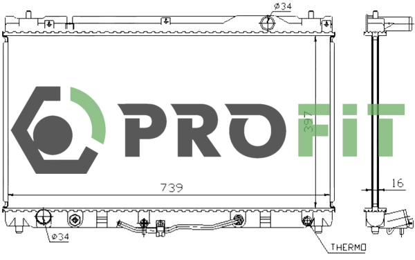 Radiator, engine cooling (1740-0408)