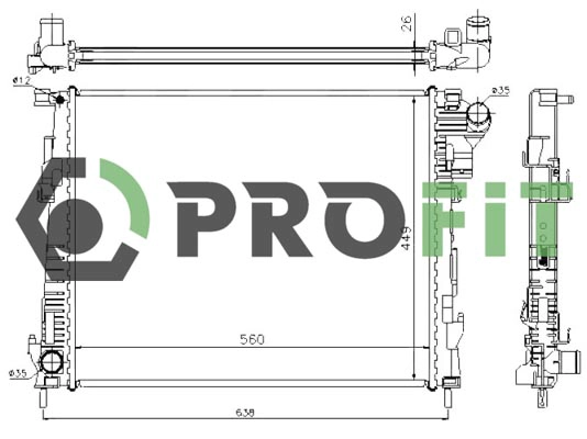 Radiator, engine cooling (1740-0170)