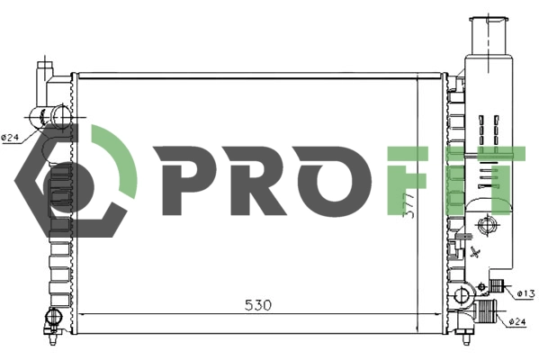 Radiator, engine cooling (1740-0082)