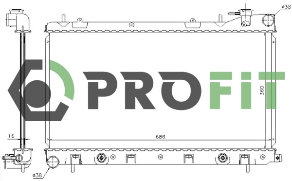 Radiator, engine cooling (1740-0352)