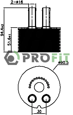 Oil Cooler, engine oil (1745-0047)