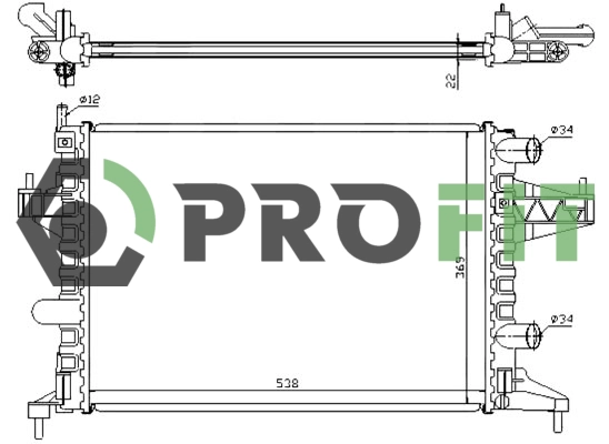 Radiator, engine cooling (1740-0374)