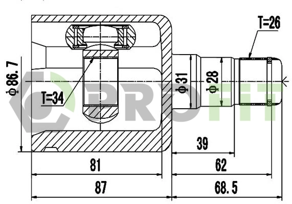 Joint Kit, drive shaft (2810-2090)