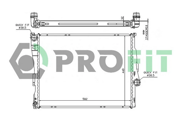 Radiator, engine cooling (PR 0054A3)