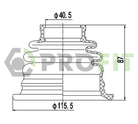 Bellow Kit, drive shaft (2710-0015 XLB)
