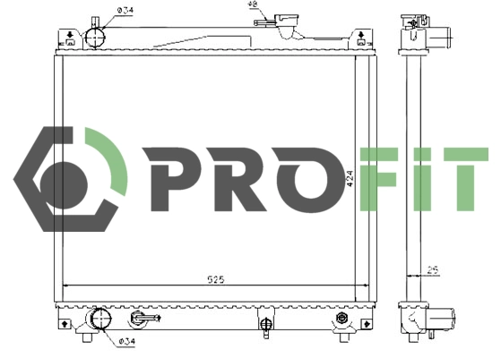 Radiator, engine cooling (1740-0700)