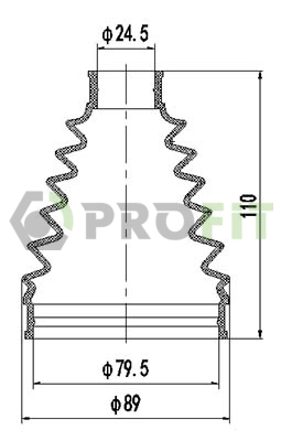 Bellow Kit, drive shaft (2710-0052 XLB)