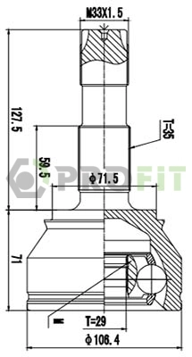 Joint Kit, drive shaft (2710-1726)