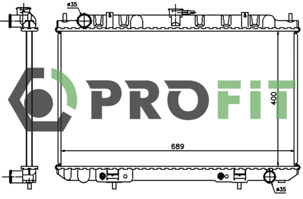Radiator, engine cooling (1740-0257)