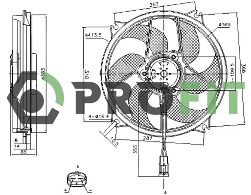 Fan, engine cooling (1850-0016)