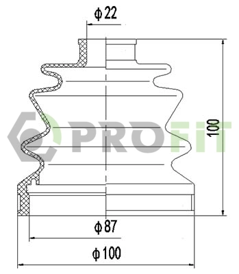 Bellow Kit, drive shaft (2710-0043 XLB)