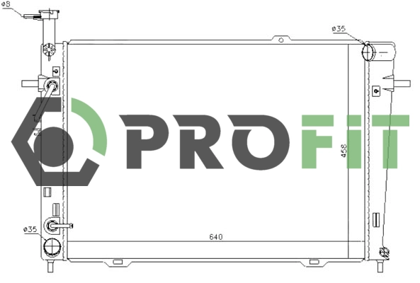 Radiator, engine cooling (1740-0142)