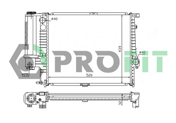 Radiator, engine cooling (PR 0060A2)