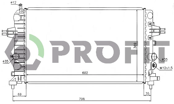 Radiator, engine cooling (PR 5055A1)