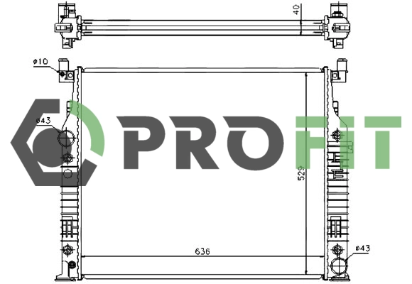Radiator, engine cooling (1740-0307)