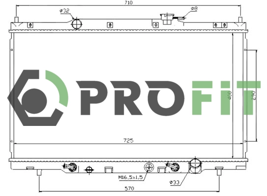 Radiator, engine cooling (1740-0203)