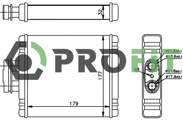 Heat Exchanger, interior heating (1760-0003)