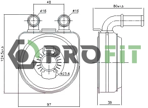 Oil Cooler, engine oil (1745-0025)