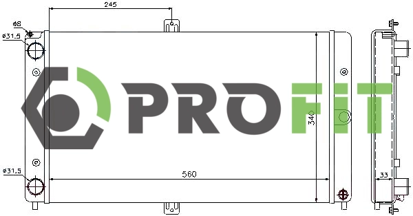 Radiator, engine cooling (1740-1501)