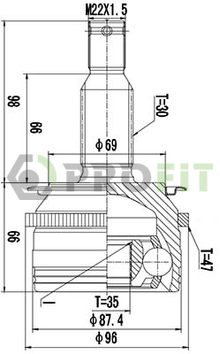Joint Kit, drive shaft (2710-3027)
