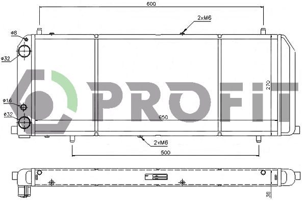 Radiator, engine cooling (PR 0012A7)