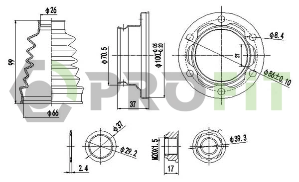 Bellow Kit, drive shaft (2810-0012 XLB)