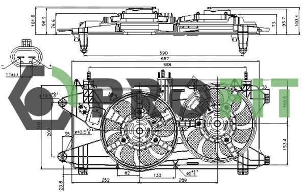 Fan, engine cooling (1850-0022)