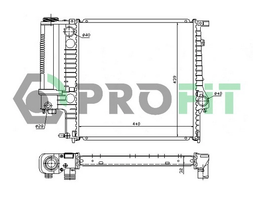 Radiator, engine cooling (PR 0050A1)