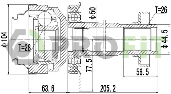 Joint Kit, drive shaft (2810-2041)
