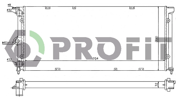 Radiator, engine cooling (PR 9565A4)