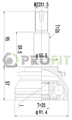 Joint Kit, drive shaft (2710-3072)