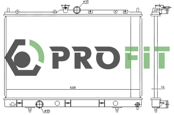 Radiator, engine cooling (1740-0280)