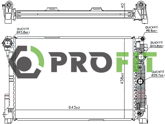 Radiator, engine cooling (1740-0320)