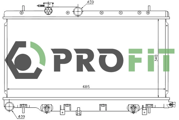 Radiator, engine cooling (1740-0350)