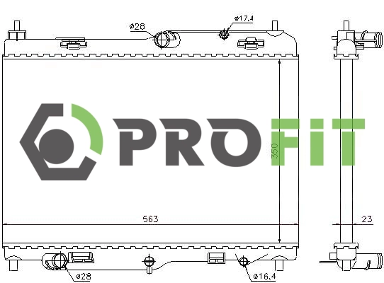 Radiator, engine cooling (1740-0434)