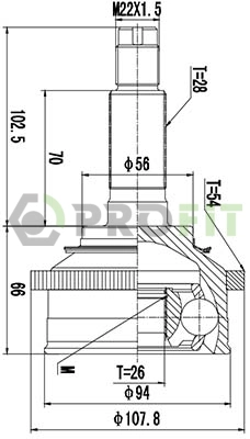 Joint Kit, drive shaft (2710-1645)