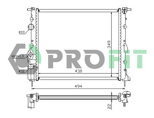 Radiator, engine cooling (PR 6042A1)