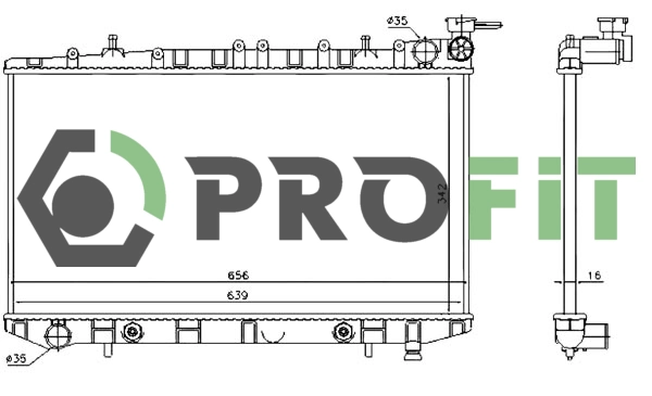 Radiator, engine cooling (1740-0250)