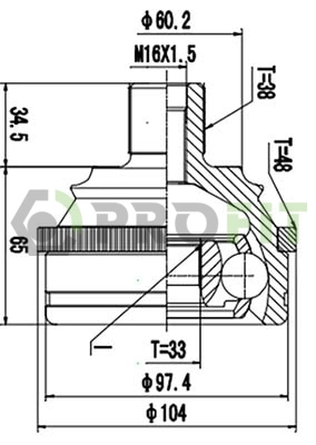 Joint Kit, drive shaft (2710-1124)
