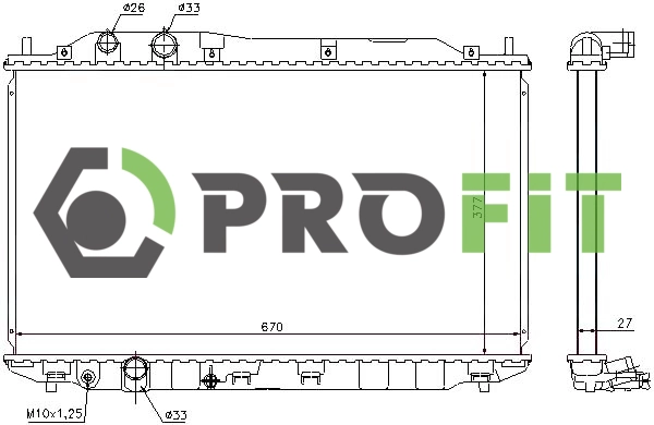 Radiator, engine cooling (1740-0210)